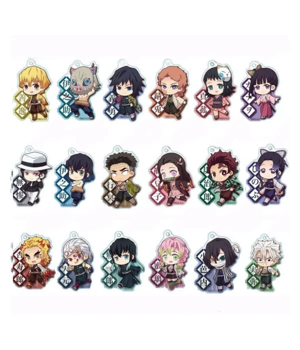 Fantasy Blood Hot Anime Cute Demo Acrylic Keychain Agatsuma Zenitsu Cosplay Props Keyring Cosplay Props Jewelry Wholesale