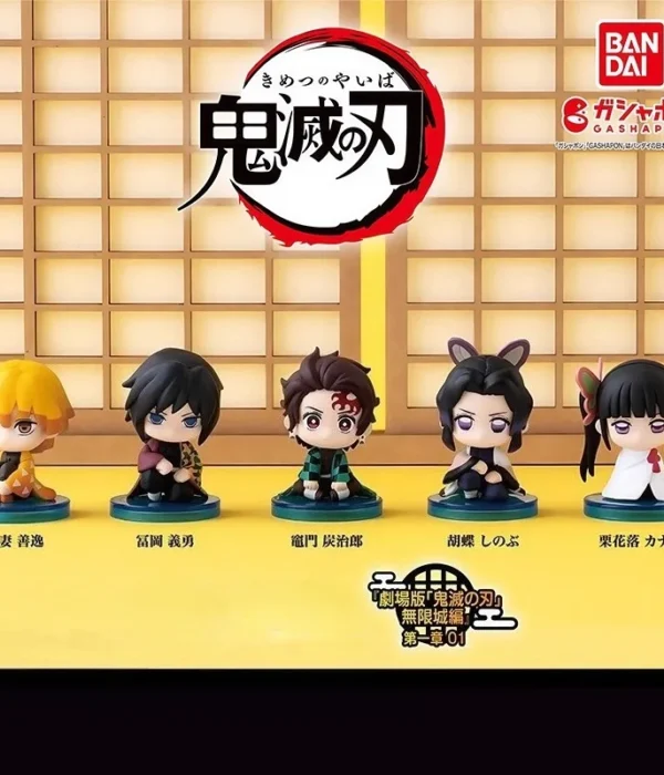Bandai Demon Slayer Gashapon Toys Sitting Styling Infinity Castle Series 1 Tomioka Giyuu Tanjirou Anime Figure Model Gifts