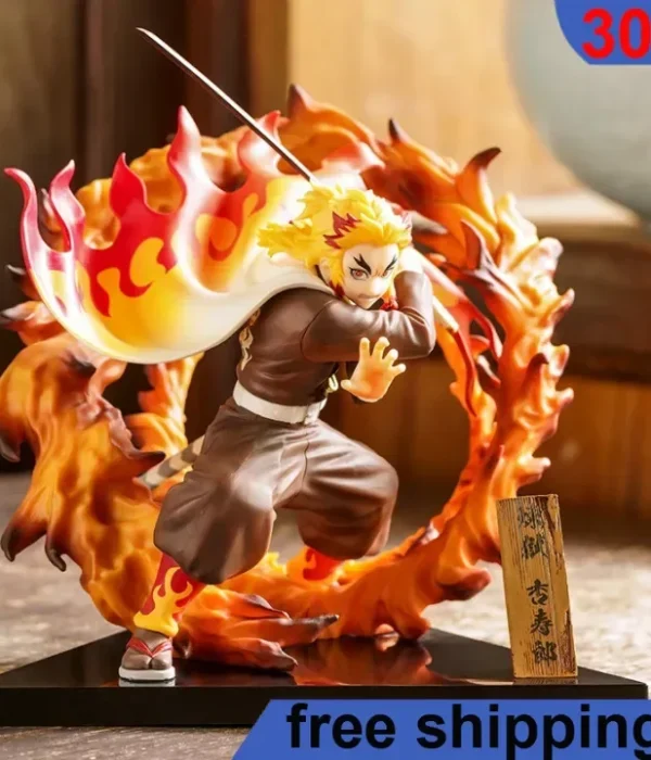 20CM Demon Slayer Anime Figure Inflammation Hashira Rengoku Kyoujurou Adult Action Figure Collect Ornaments Model Doll Gift Toys